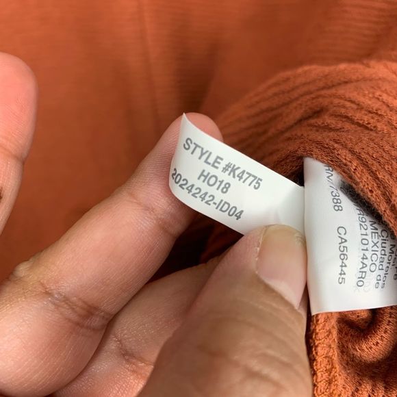 MADEWELL burnt orange long sleeve tie front top - Picture 7 of 8